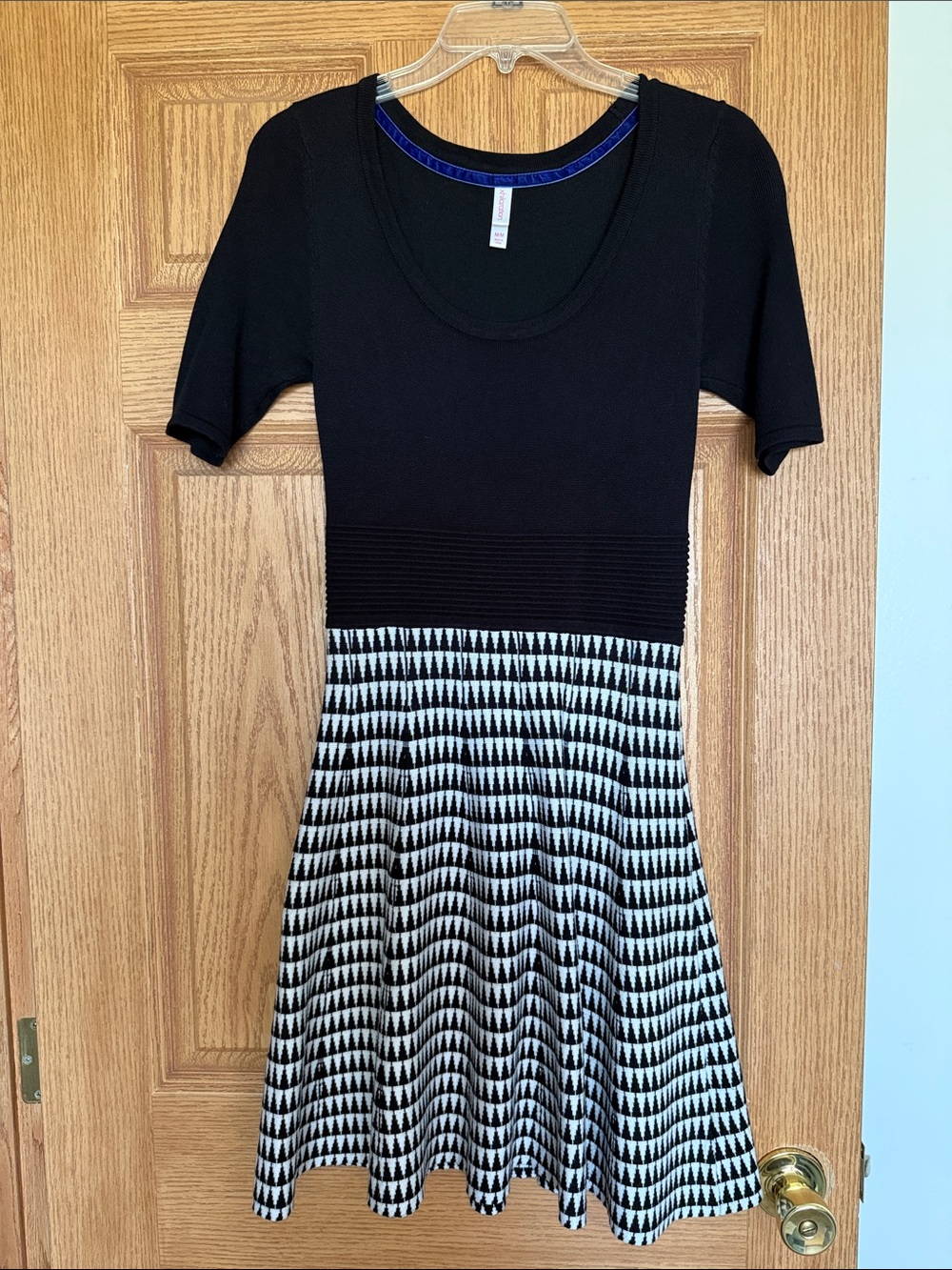 Xhilaration Black and White Fit & Flare Dress